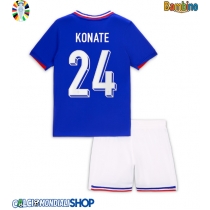 Maglie da calcio Francia Ibrahima Konate #24 Prima Maglia Bambino Europei 2024 Manica Corta (+ Pantaloni corti)